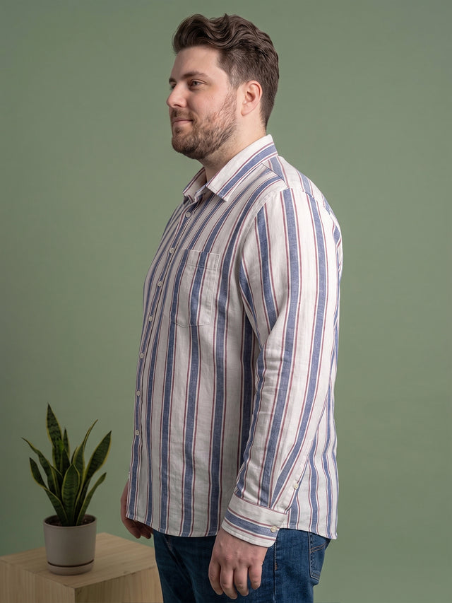 Men Plus Size Strivano Multi Striped Shirts