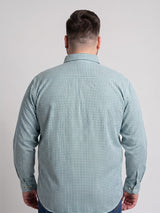 Men Plus Size Venzique Blue Check Shirts
