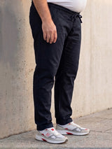 Men Plus Size Krenin Navy Solid Trousers
