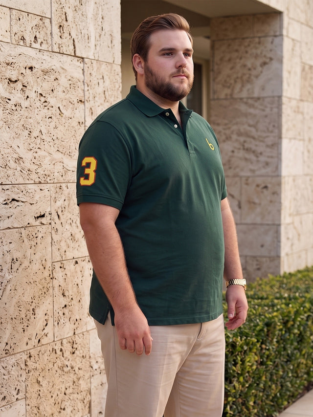 Men Plus Size Aura-BG Solid Green Polo Men Tshirt