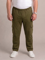 Men Plus Size Garrison Olive Solid Trackpants