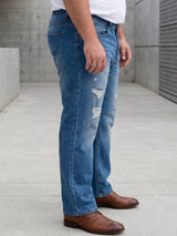 Men Plus Size Sawyer Navy Washed Jeans
