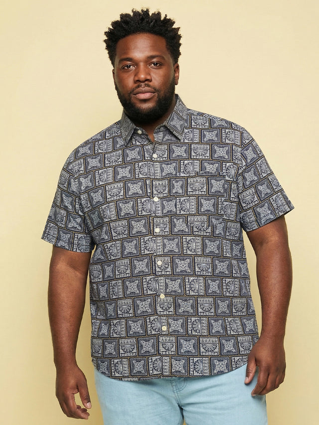 Men Plus Size Framex Multicolor Printed Casual Shirt