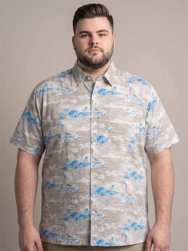 Men Plus Size Fogtide Multi Printed Shirts