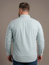 Men Plus Size Sereon Sky Blue Striped Shirts