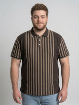 Men Plus Size Pitcher Multi Striped Polo