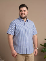 Men Plus Size Raptor Multicolor Striped Casual Shirt