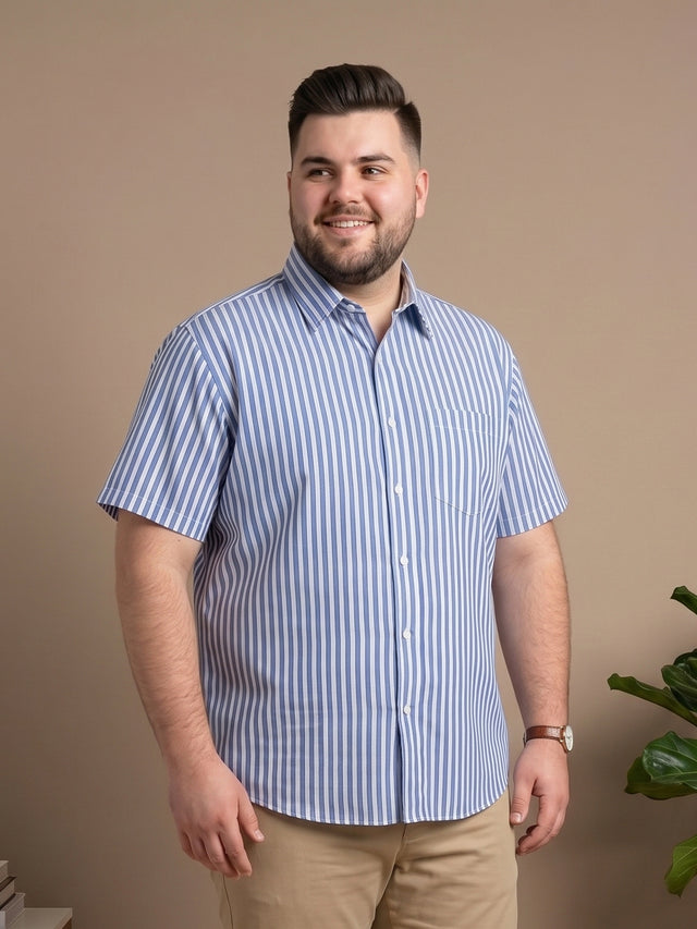 Men Plus Size Raptor Multicolor Striped Casual Shirt