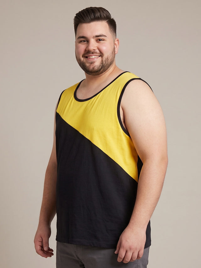 Men Plus Size Betrothal Black Colorblock Vest
