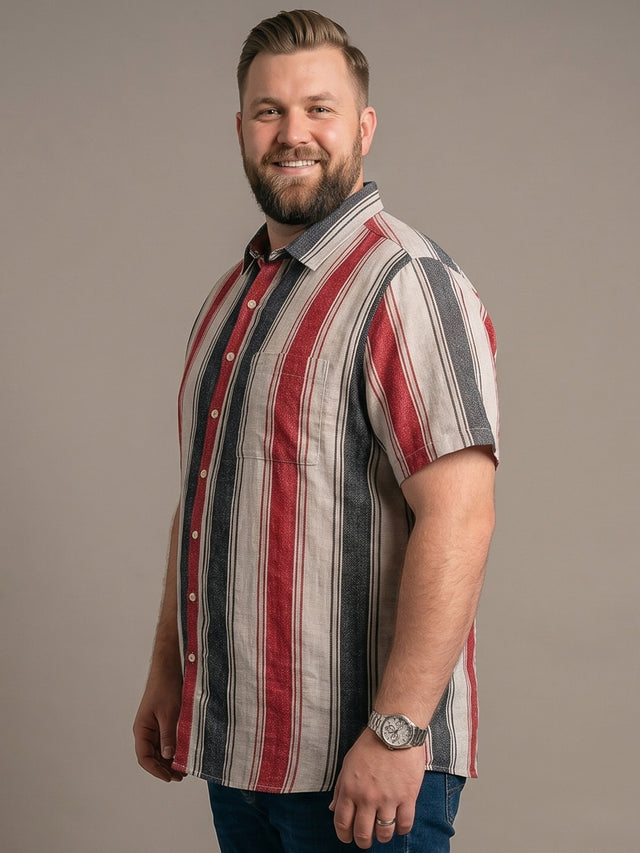 Men Plus Size Mirevon Multi Textured Shirts