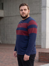 Men Plus Size Antonio Colorblock Henley Tshirt