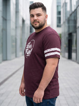 Men Plus Size Water Wine Printed Round Neck Tshirts