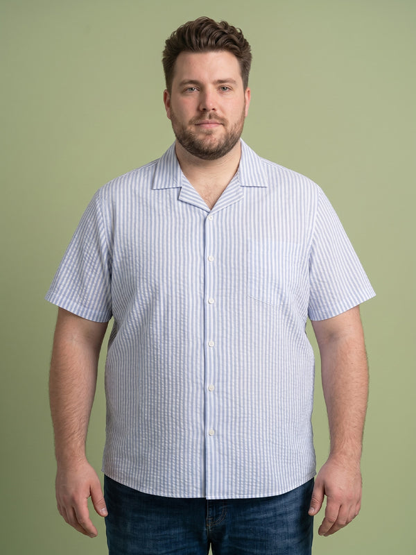 Men Plus Size Placid Multi Textured Shirts