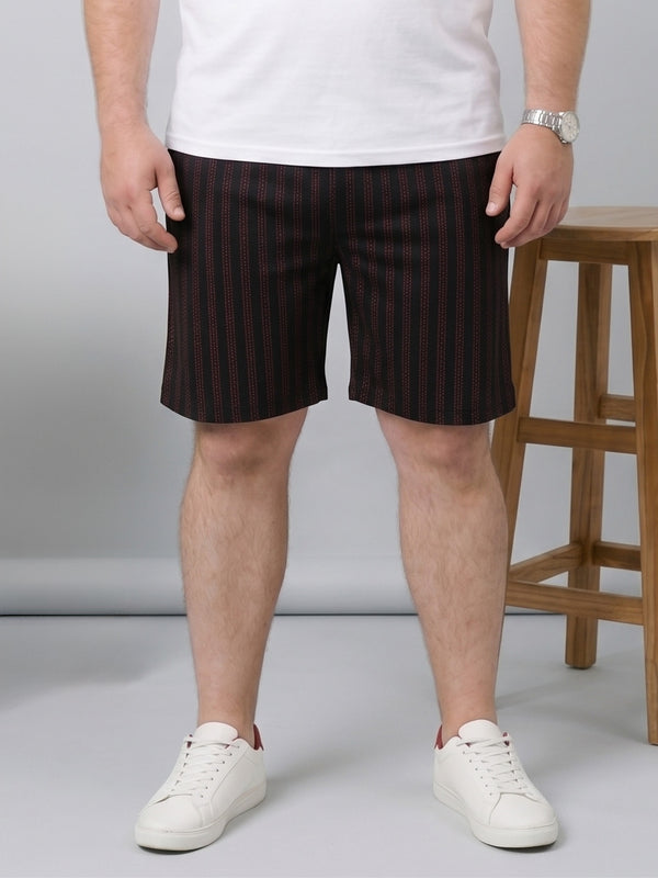 Men Plus Size Tenebris Multi Striped Shorts