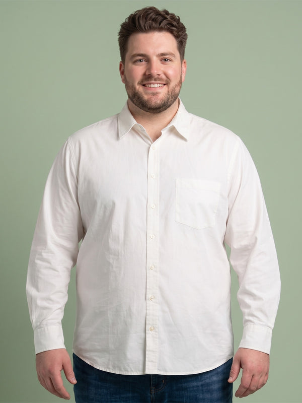 Men Plus Size Milkyway White Solid Shirts
