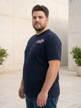 Men Plus Size Flashfocus Black Printed Round Neck