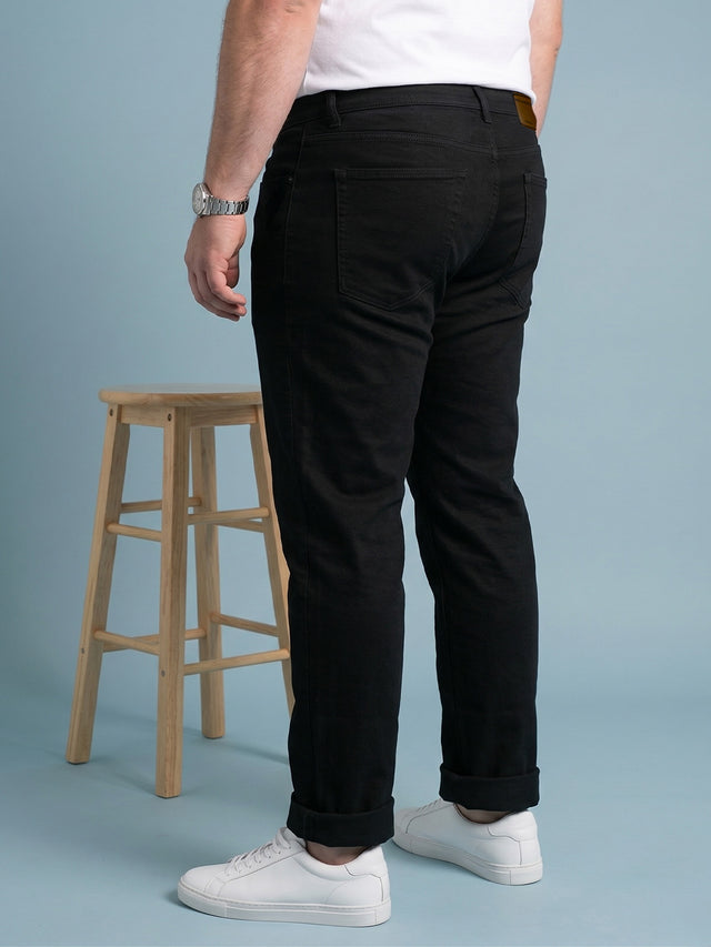 Men Plus Size Charvex Grey Solid Jeans