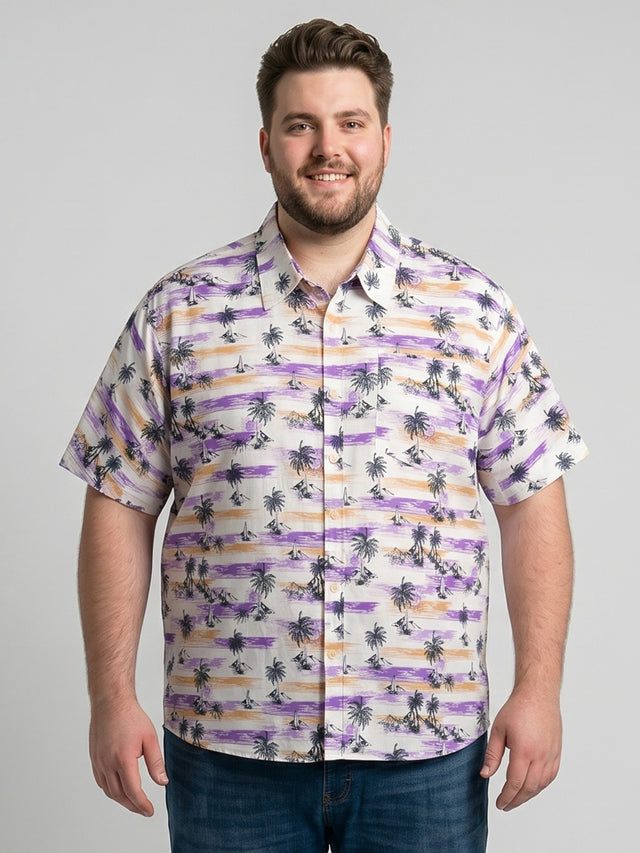 Men Plus Size Wisteria Multi Printed Shirts