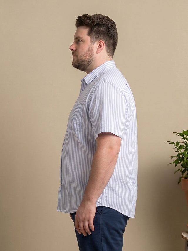 Men Plus Size Placid Multi Textured Shirts