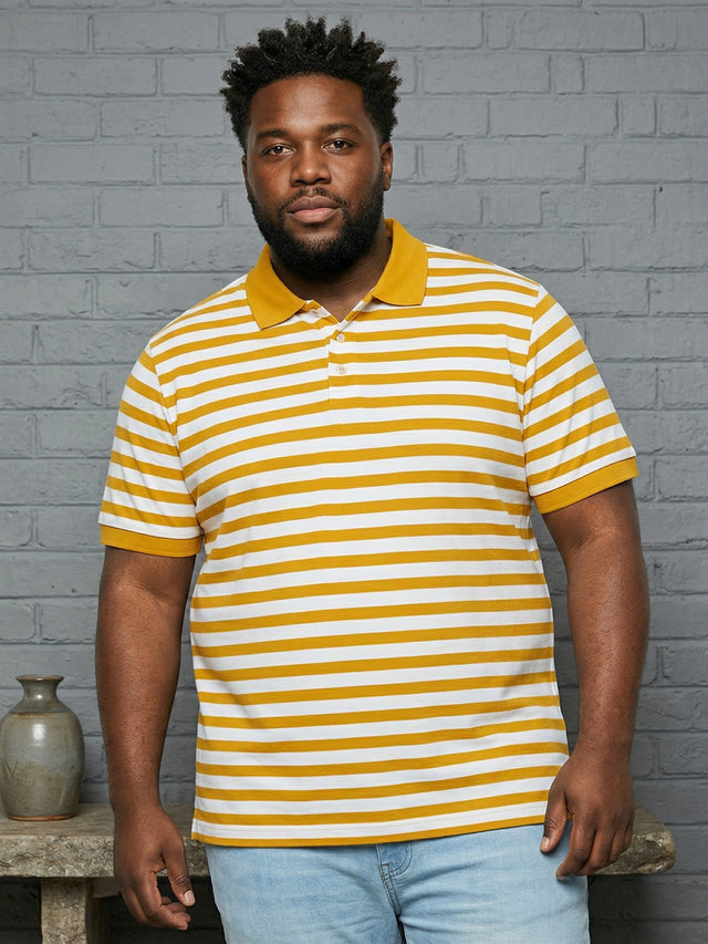 Men Plus Size Dandelion Multi Striped Polo