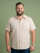 Men Plus Size Albion Off White Solid Shirts