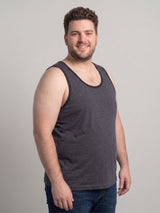 Men Plus Size Hefty Grey Solid Vest