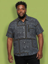 Men Plus Size Sector Multicolor Printed Casual Shirt