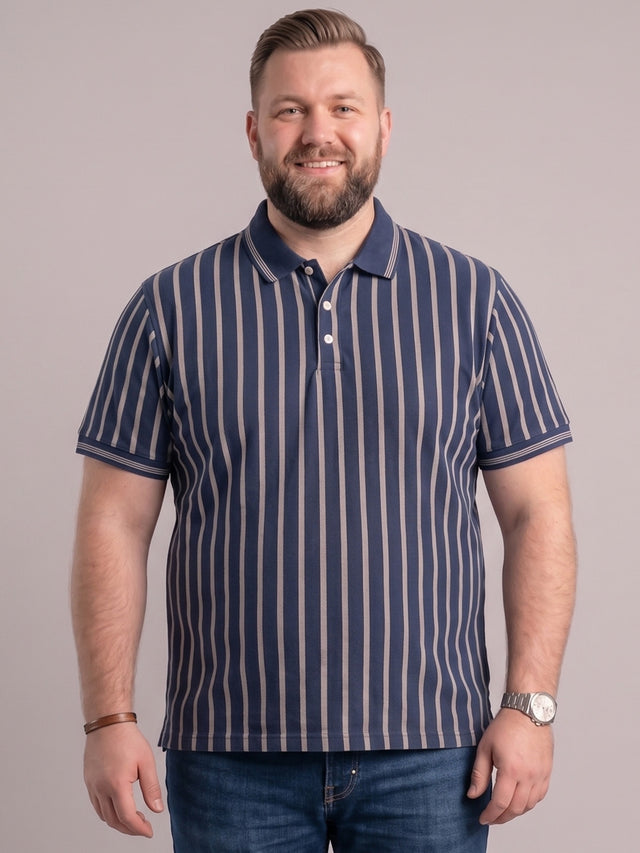 Men Plus Size Aristos Multi Striped Polo