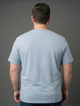Men Plus Size Torvyn Blue Textured Round Neck