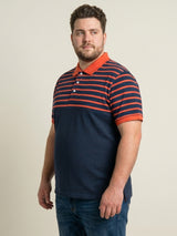 Men Plus Size Rutil Multi Colorblock Polo
