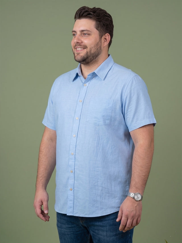 Men Plus Size OakLine Sky Blue Solid Shirts