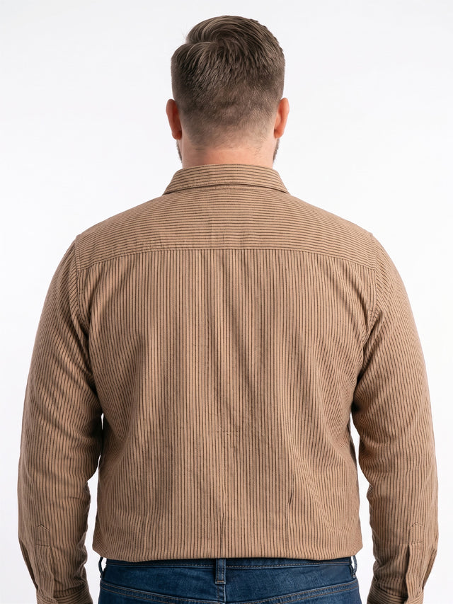 Men Plus Size Raxyn Rust Striped Shirts