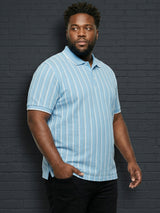 Men Plus Size Aether Multi Striped Polo