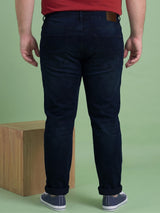 Men Plus Size Karbonix Navy Blue Tinted Wash Jeans