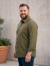 Men Plus Size Taupe Olive Solid Shirts
