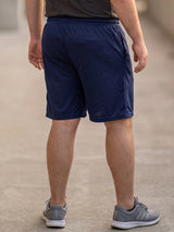 Men Plus Size Turbo-Navy Blue Navy Blue Solid Shorts