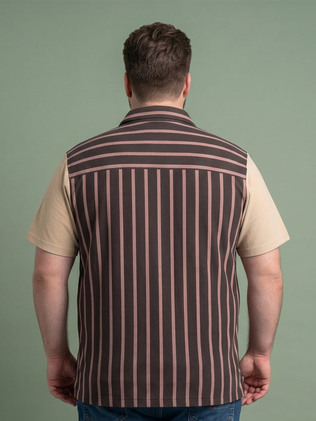 Men Plus Size Splitterra Multi Striped Shirts