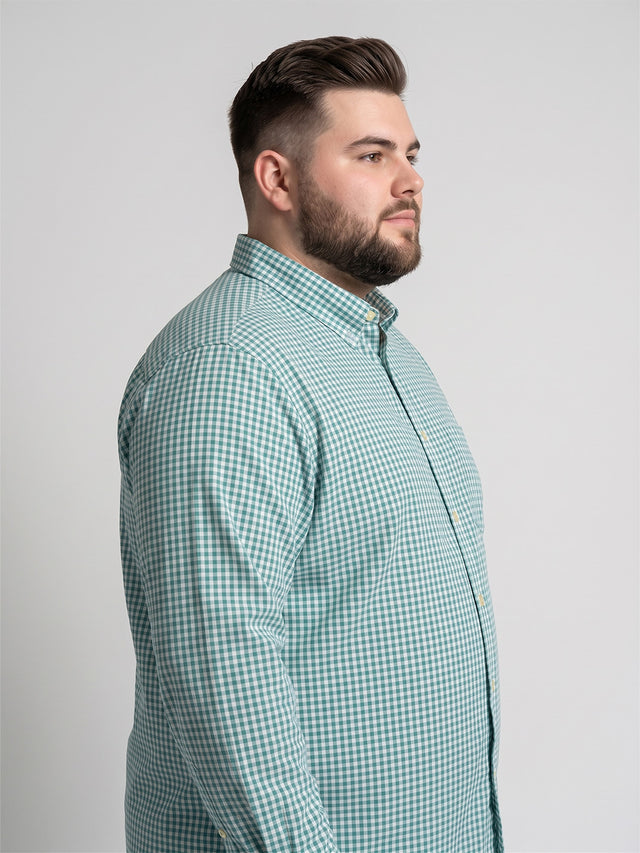 Men Plus Size Venzique Blue Check Shirts