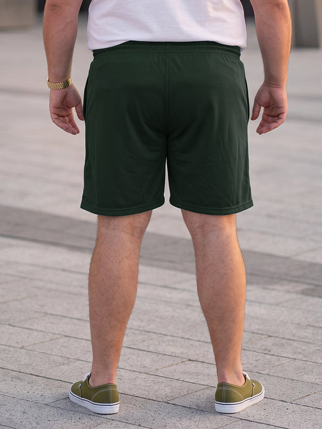 Men Plus Size Turbo-Teal Teal Solid Shorts