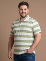 Men Plus Size Fence Multi Colorblock Polo