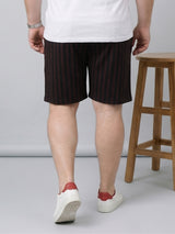 Men Plus Size Tenebris Multi Striped Shorts