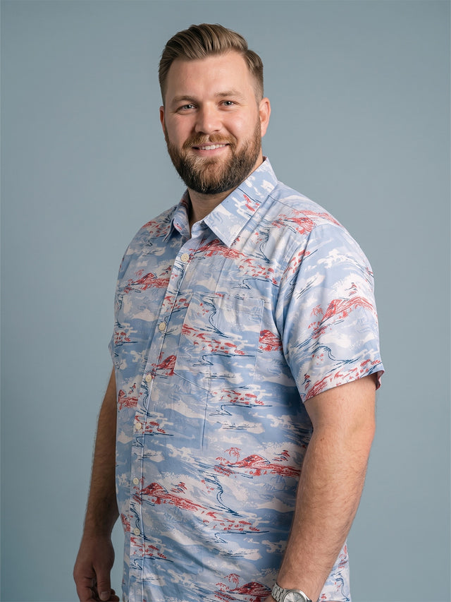 Men Plus Size Windscape Multi Printed Shirts