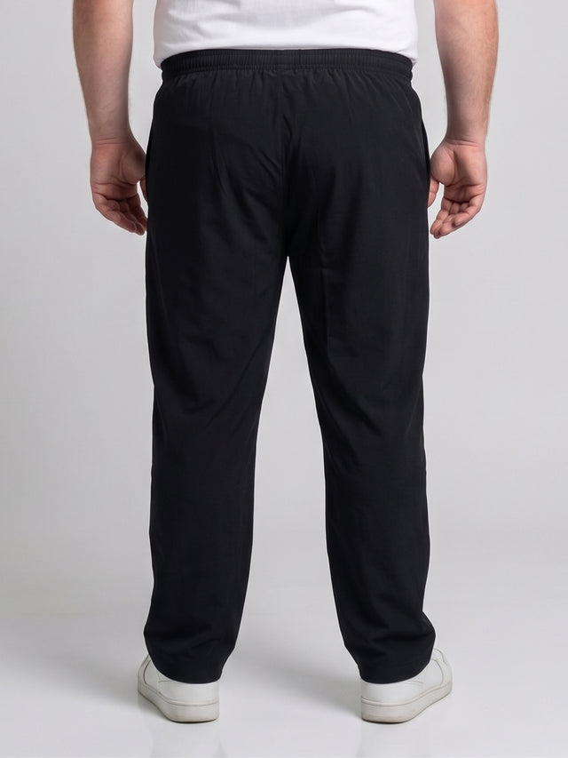 Men Plus Size Dashen Black Solid Trackpants