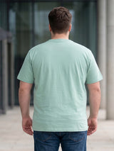 Men Plus Size Sagespirit Light Green Printed Round Neck