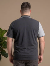 Men Plus Size Relent Colorblock Polo Tshirt