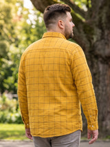 Men Plus Size Naoise Mustard Check Shirts
