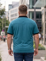 Men Plus Size Aevrion Teal textured Polo Tshirts