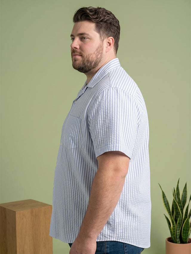 Men Plus Size Placid Multi Textured Shirts
