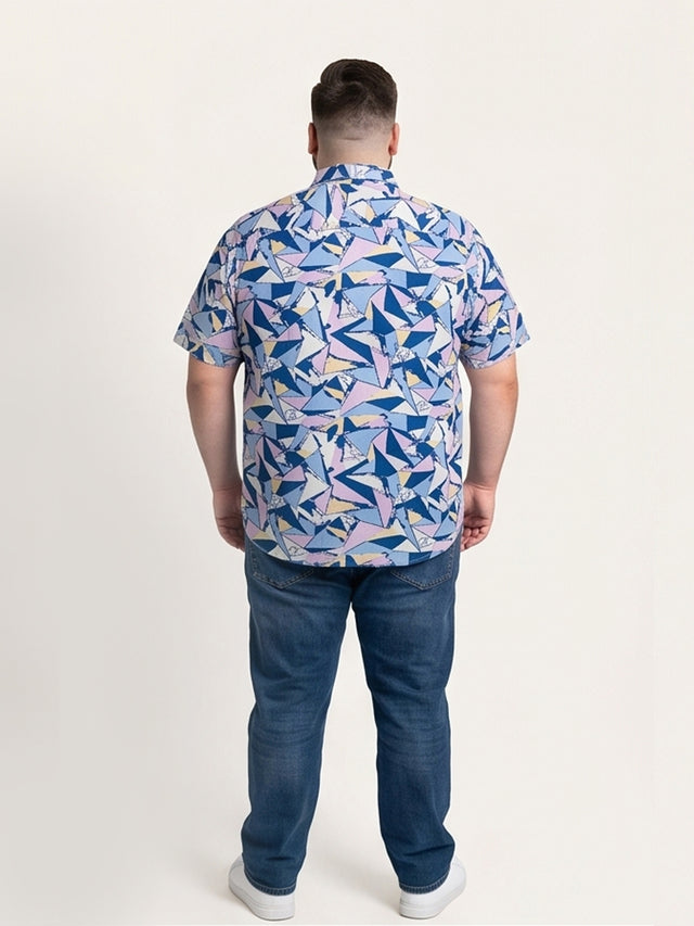 Men Plus Size Neonshards Multi Printed Shirts