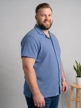 Men Plus Size Airhaze Sky Blue Solid Shirts